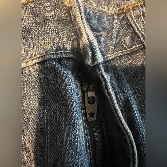 👖CONVERSE Distressed Blue Faded Boot Cut Denim Jeans NWT - Picture 4 of 7